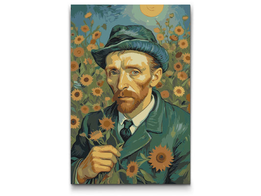 Paint by number - Vincent Van Gogh i en solsikkemark