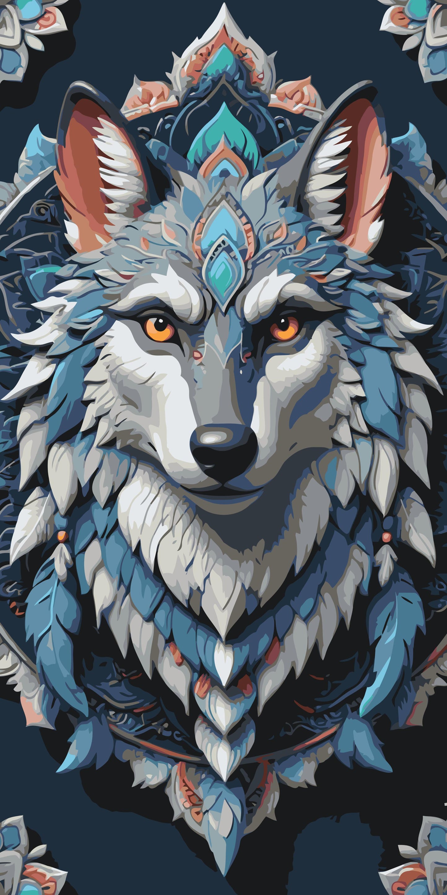 Paint by number - Wolf Mandala