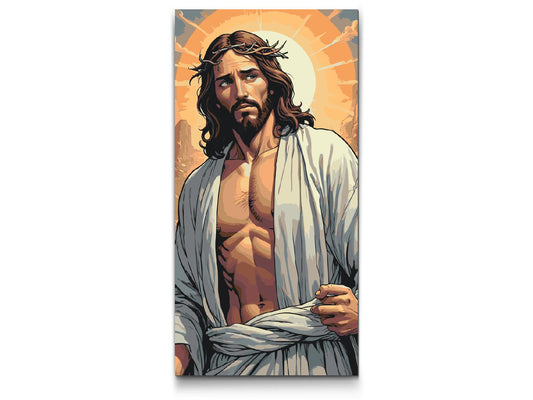 Paint by number - Jesus med solen i baggrunden
