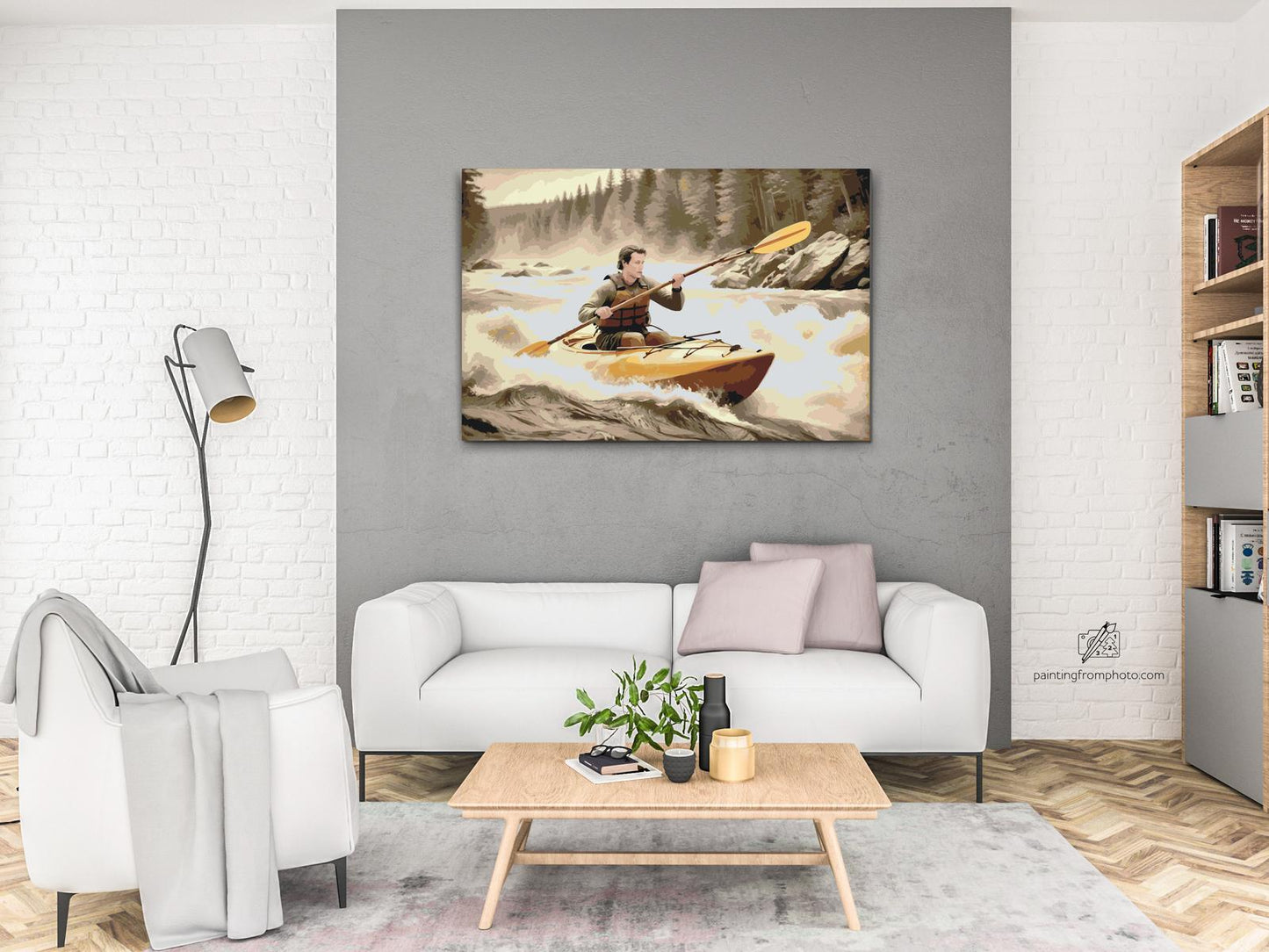 Paint by number - Kajaksejlads på en oprørt flod