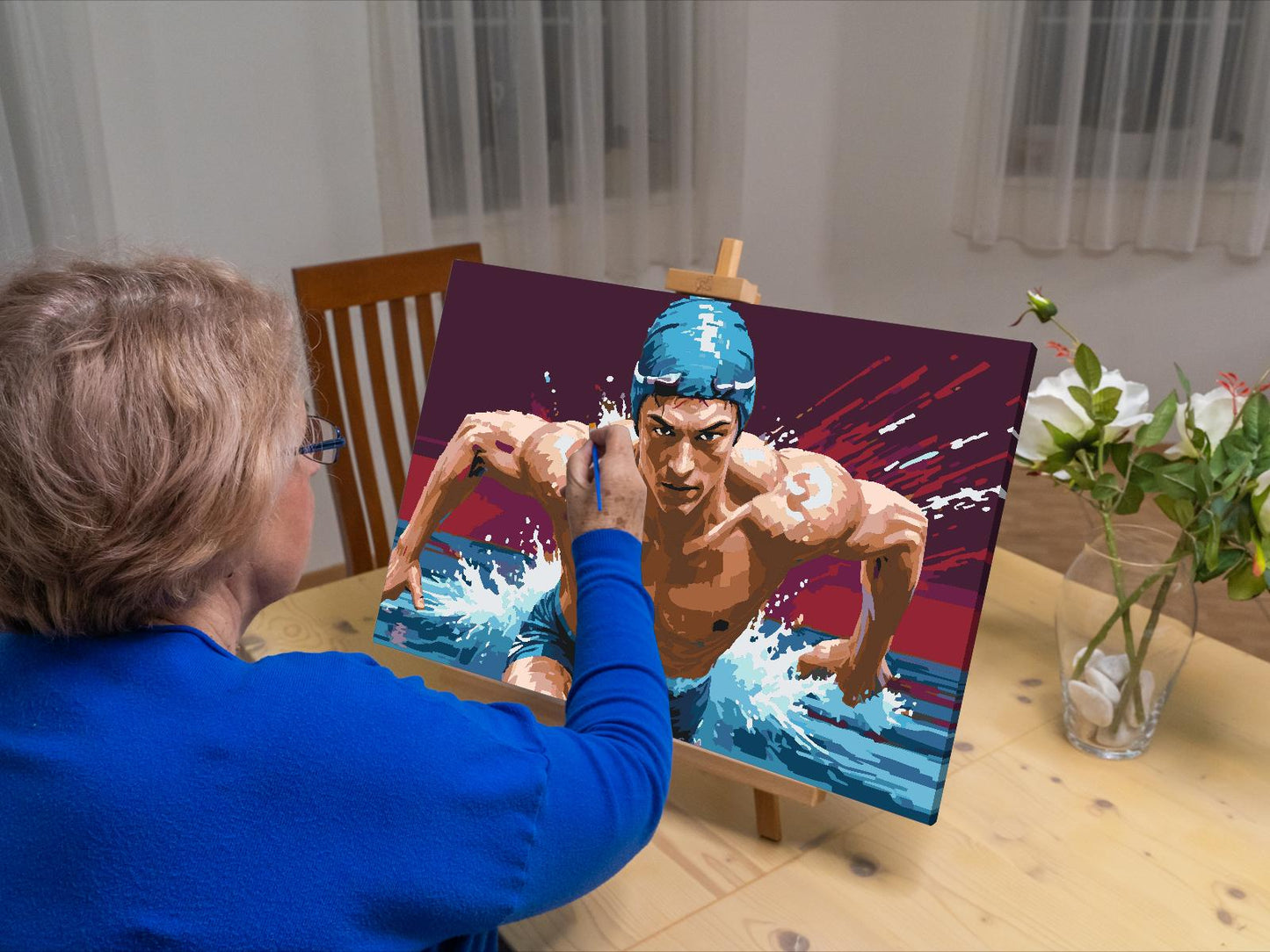 Paint by number - Svømmer