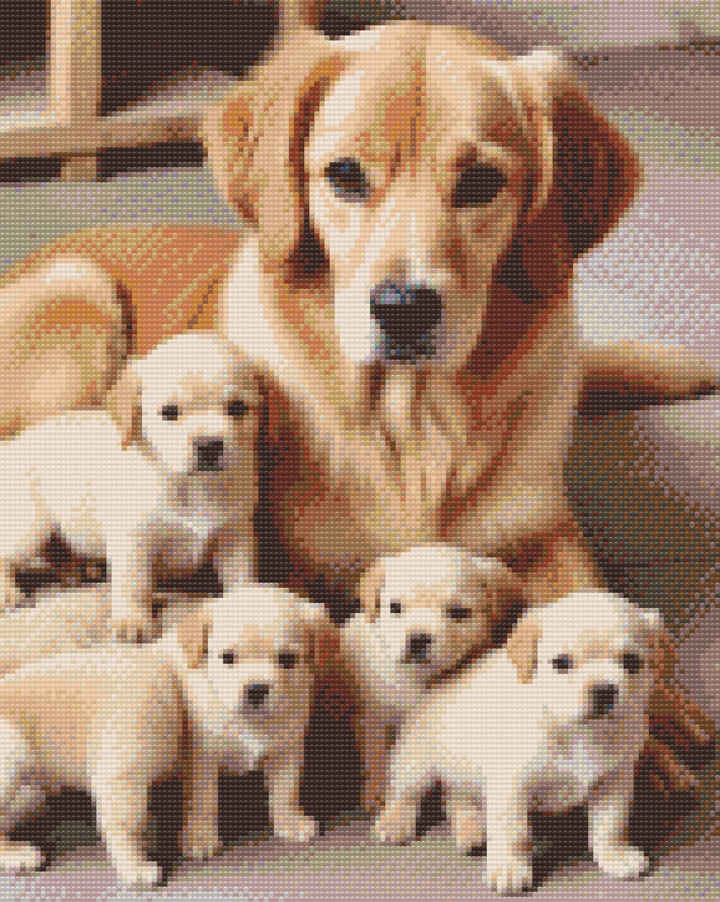 Diamond Paint - Golden retriever og hvalpe