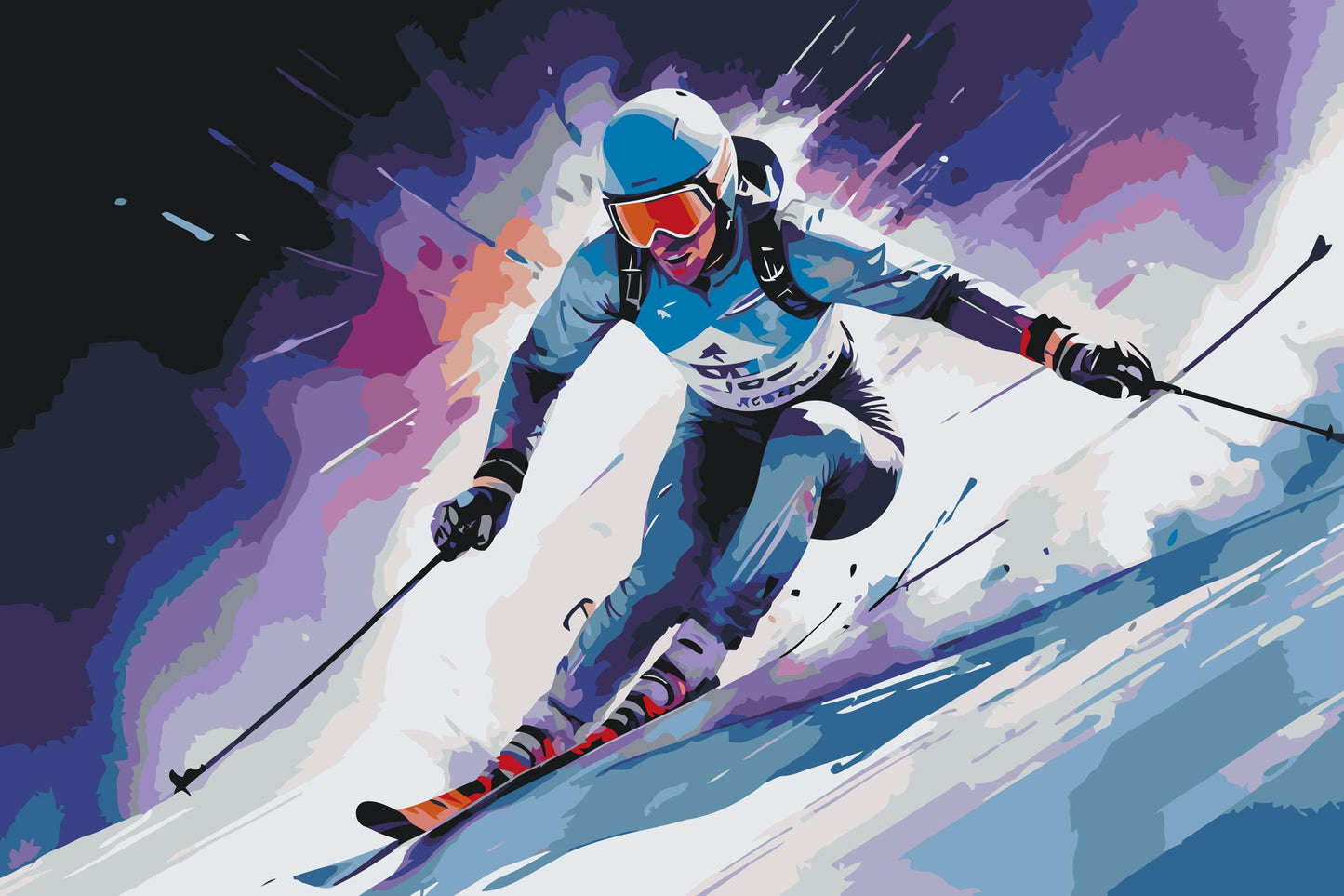 Paint by number - Alpint skiløb