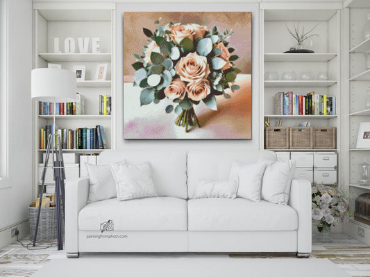 Diamond Paint - Beige buket med eukalyptus