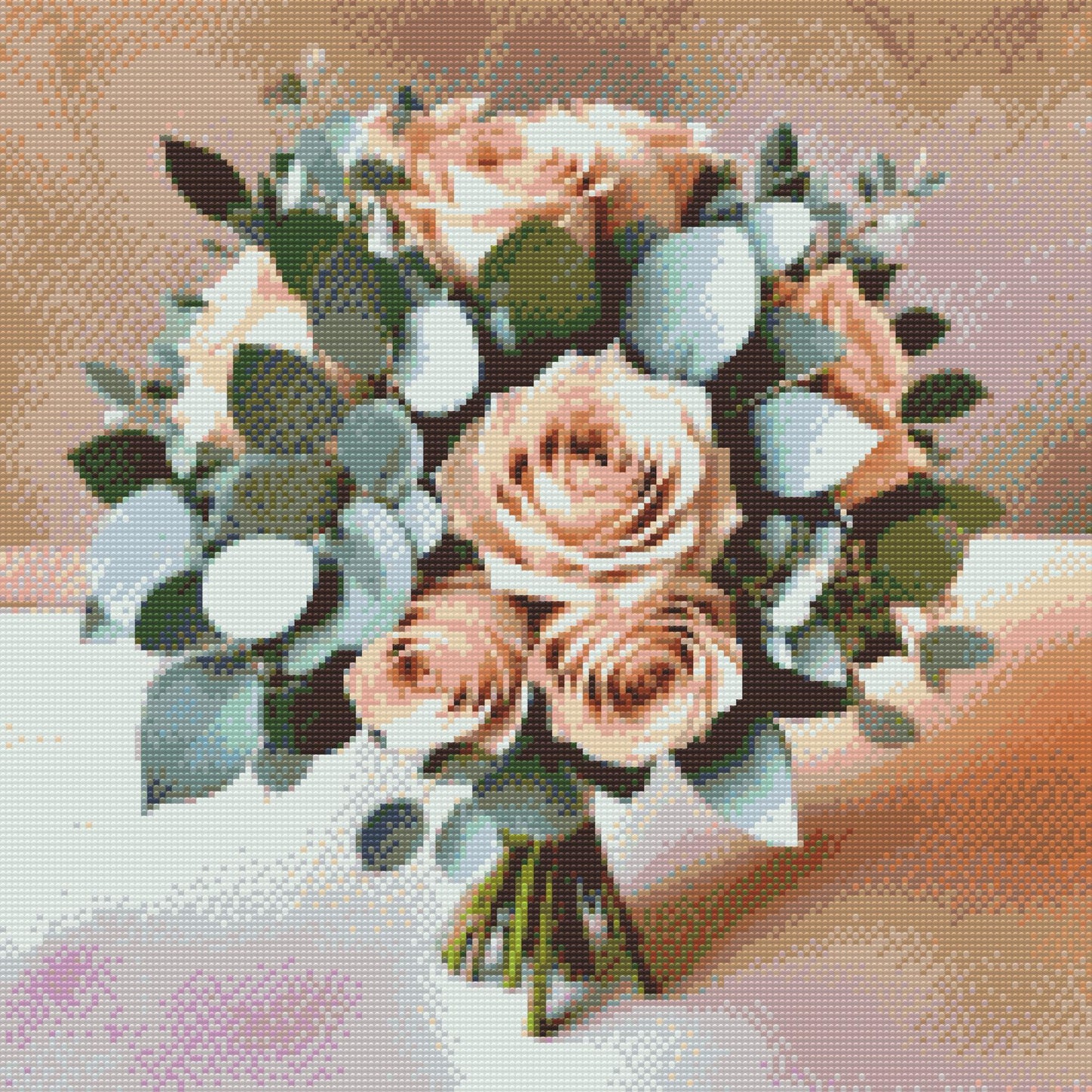 Diamond Paint - Beige buket med eukalyptus