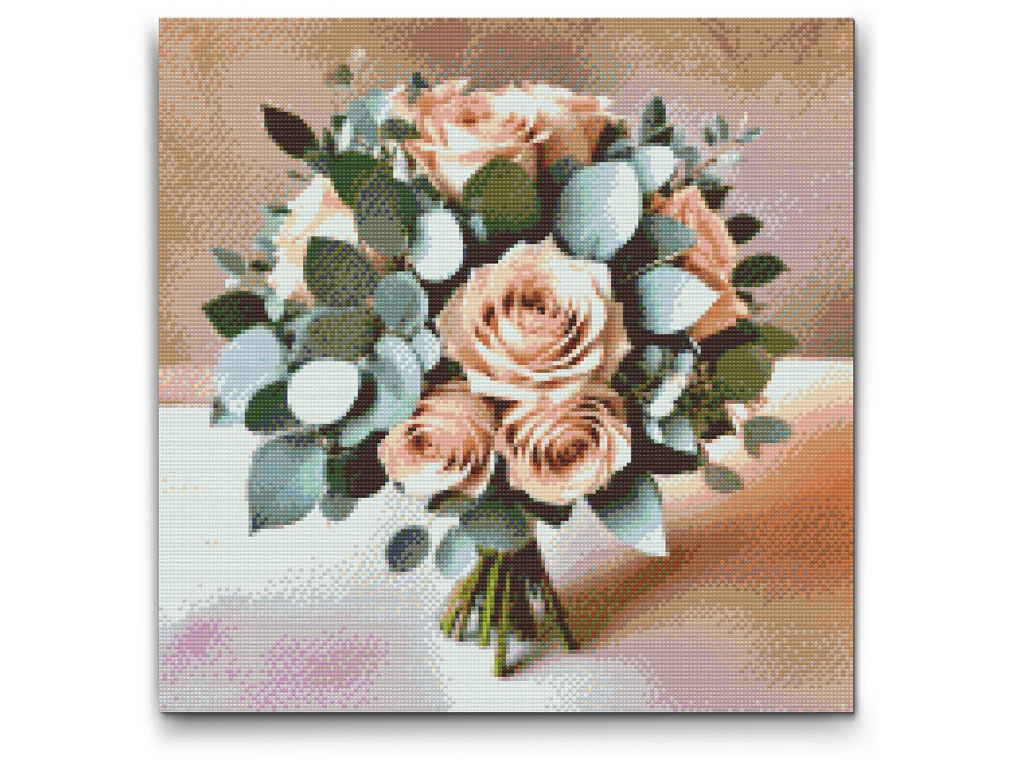 Diamond Paint - Beige buket med eukalyptus