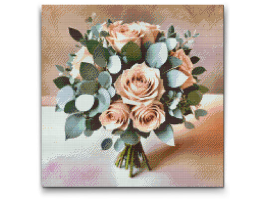 Diamond Paint - Beige buket med eukalyptus