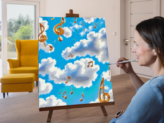 Diamond Paint - Noter i skyerne
