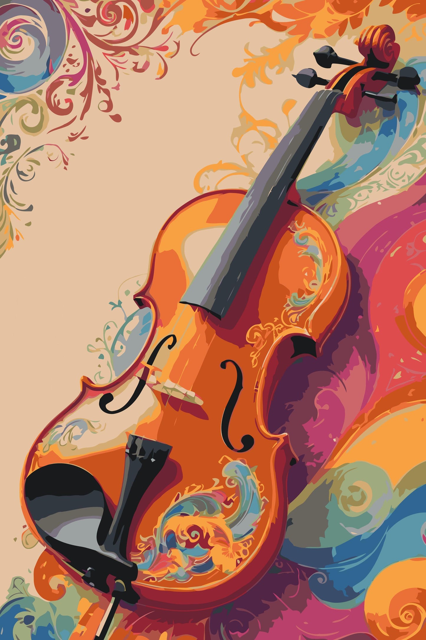 Paint by number - Violin i farver