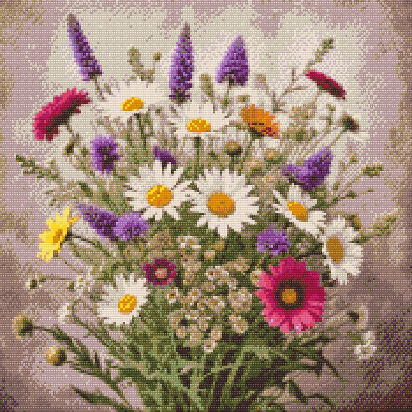 Diamond Paint - En buket engblomster