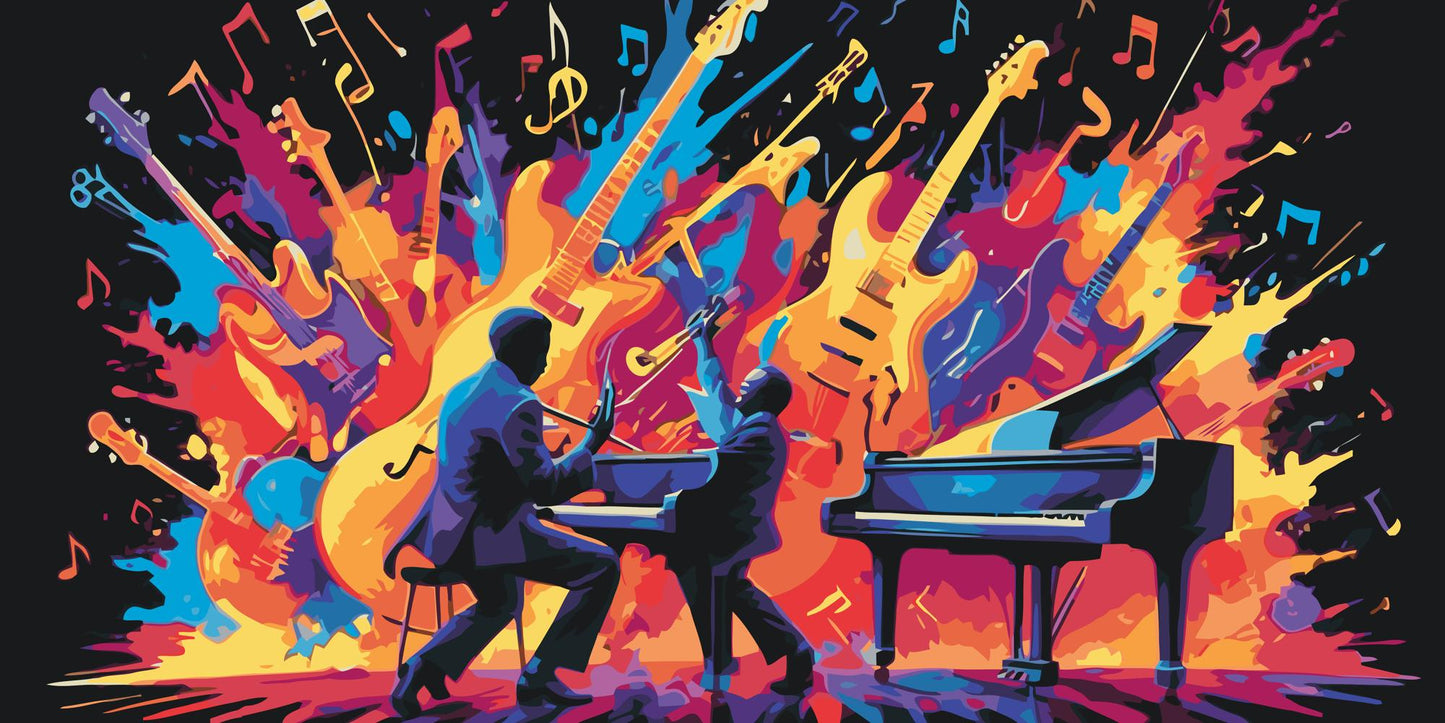 Paint by number - Abstrakte musikere på scenen
