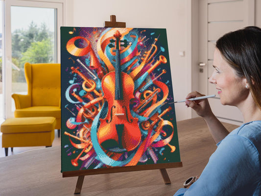Diamond Paint - Abstrakt violin