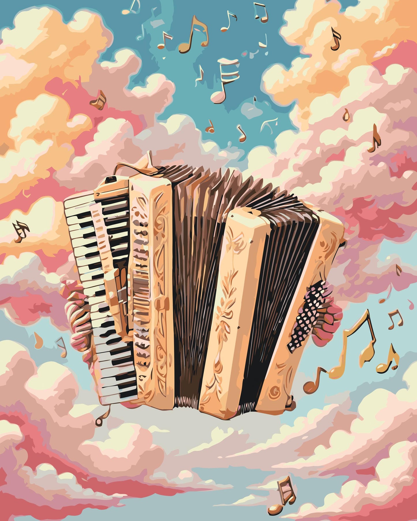 Paint by number - Harmonika på en sky