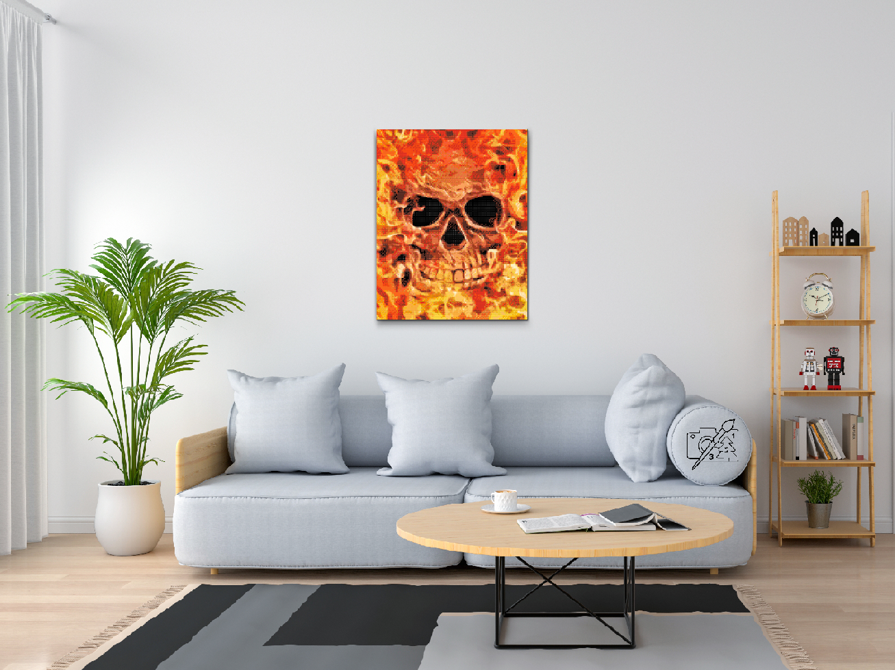 Diamond Paint - Kraniet i brand