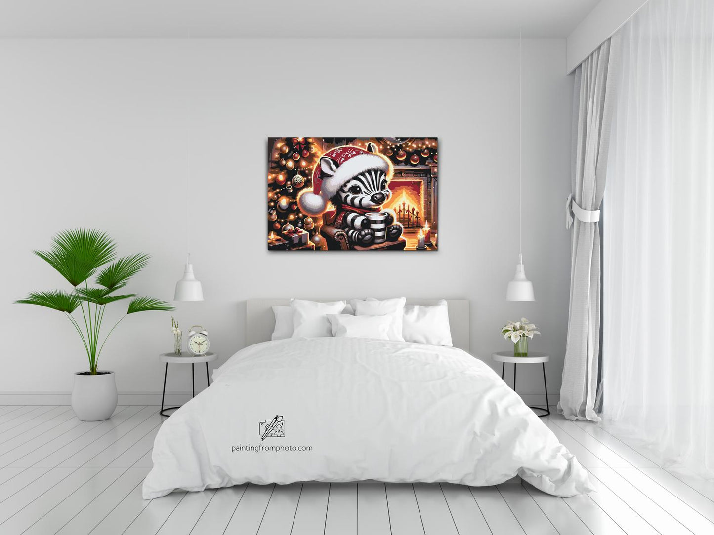 Paint by number - Julezebra og en kop kaffe