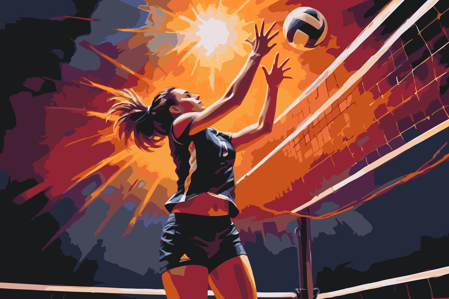 Paint by number - Volleyballspiller