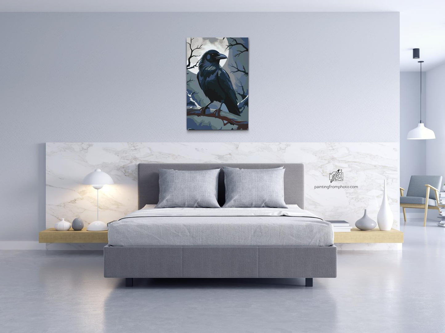 Paint by number - Ravn på en gren