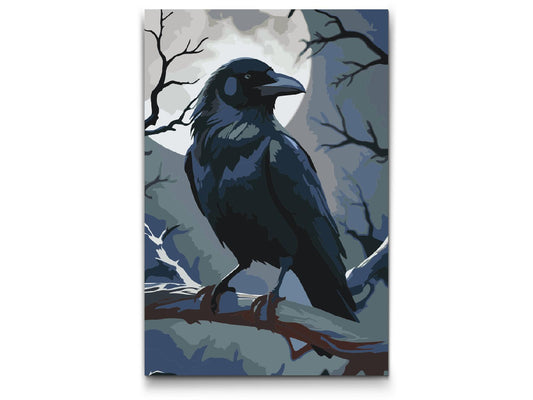 Paint by number - Ravn på en gren