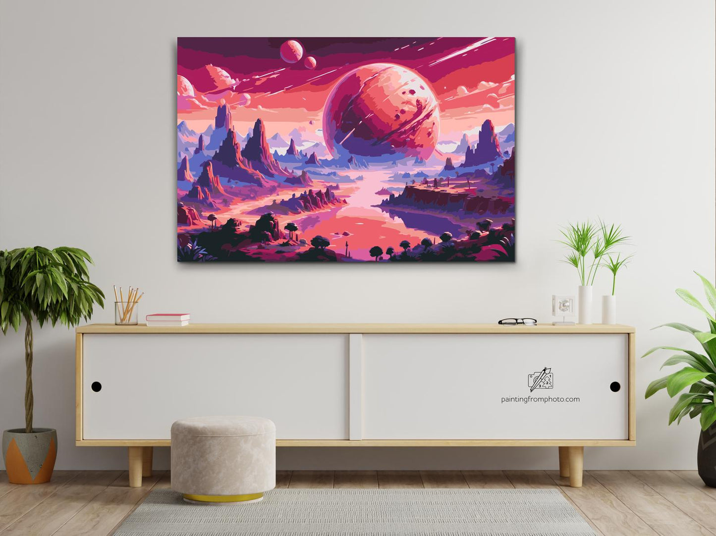 Paint by number - Abstrakt planet i rummet