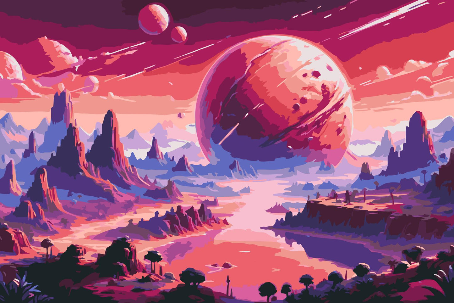 Paint by number - Abstrakt planet i rummet