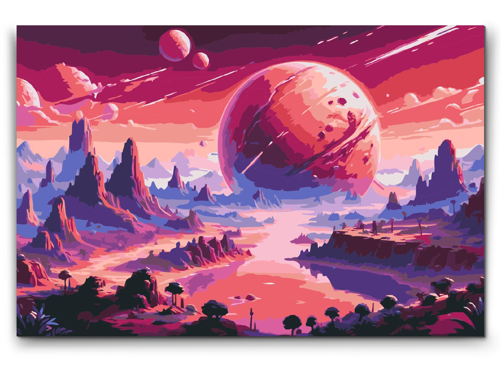 Paint by number - Abstrakt planet i rummet