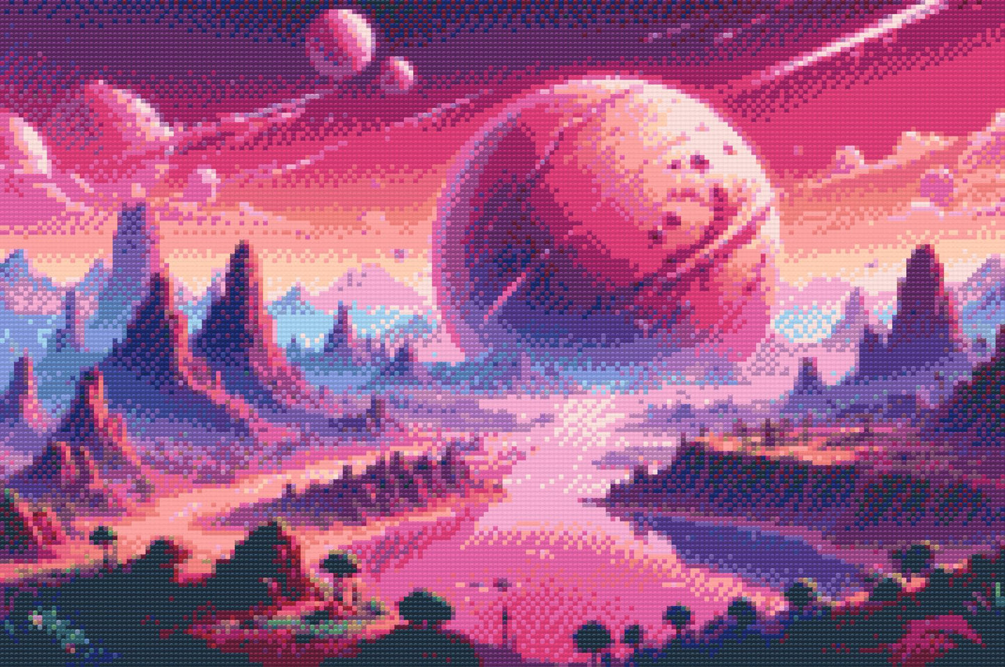 Diamond Paint - Abstrakt planet i rummet