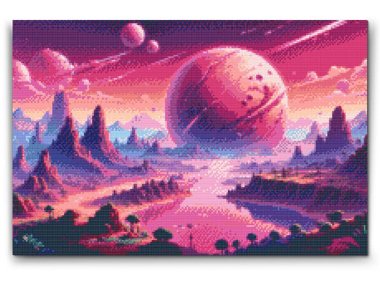 Diamond Paint - Abstrakt planet i rummet