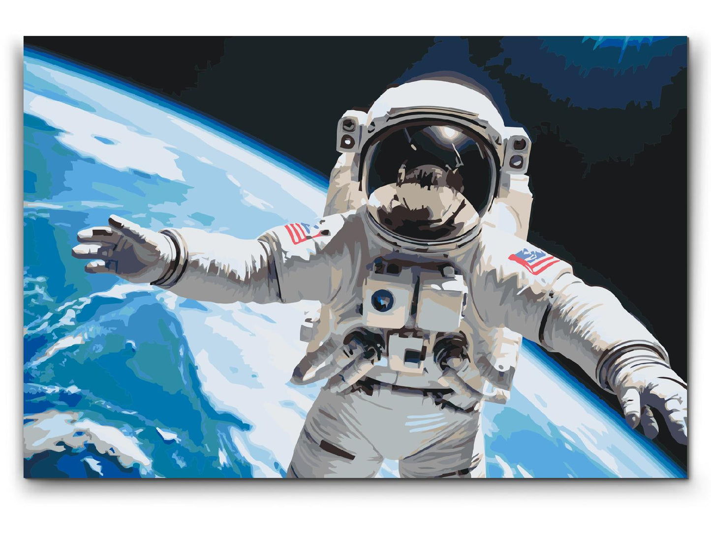 Paint by number - Astronaut med planeten Jorden