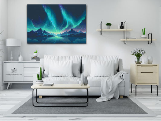 Diamond Paint - Nordlys over bjergene