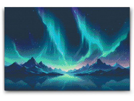 Diamond Paint - Nordlys over bjergene