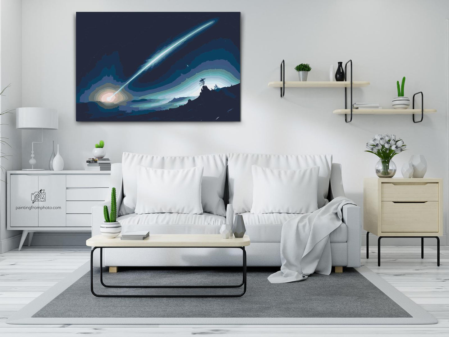 Paint by number - Komet, der flyver på himlen