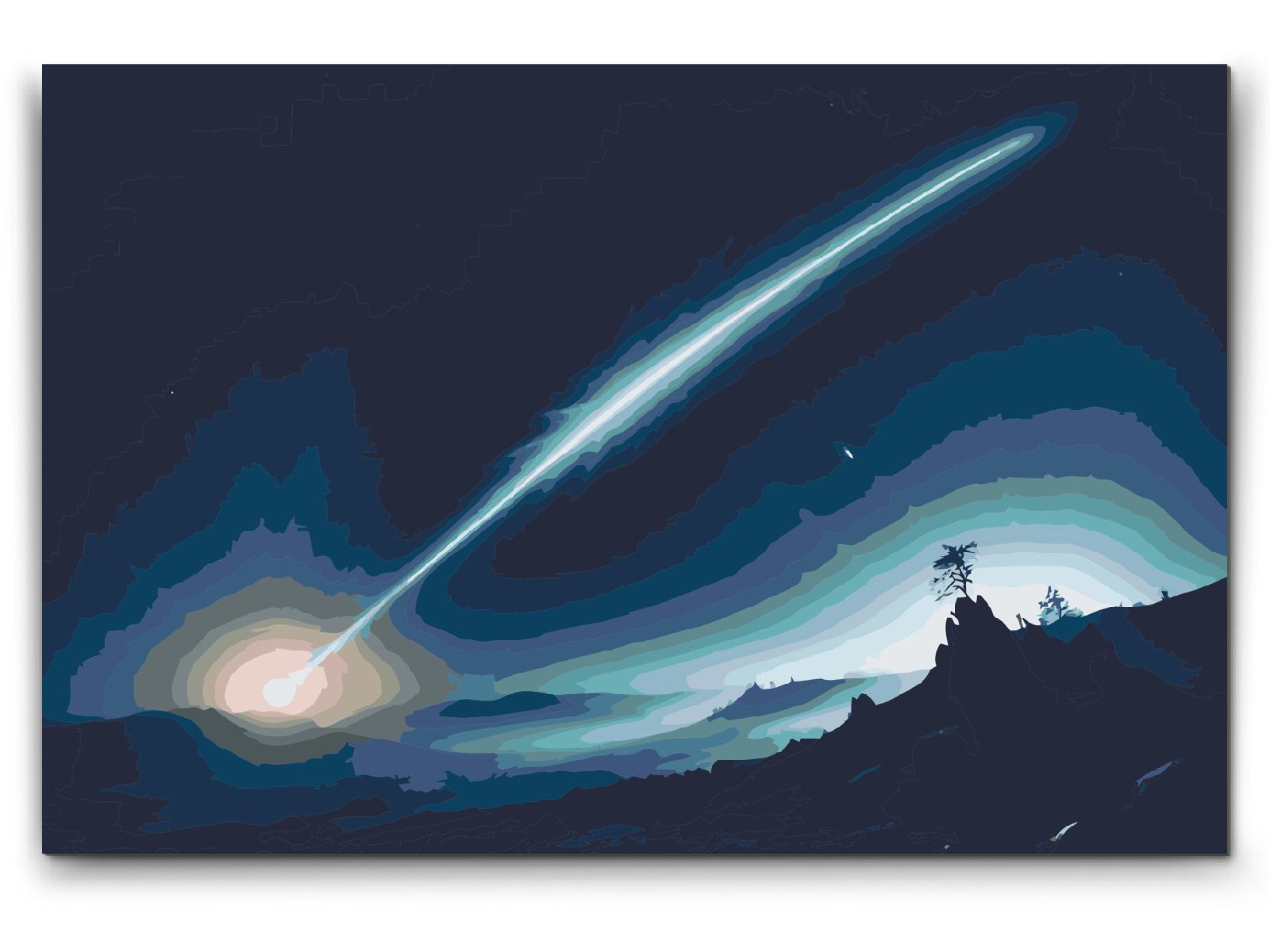 Paint by number - Komet, der flyver på himlen