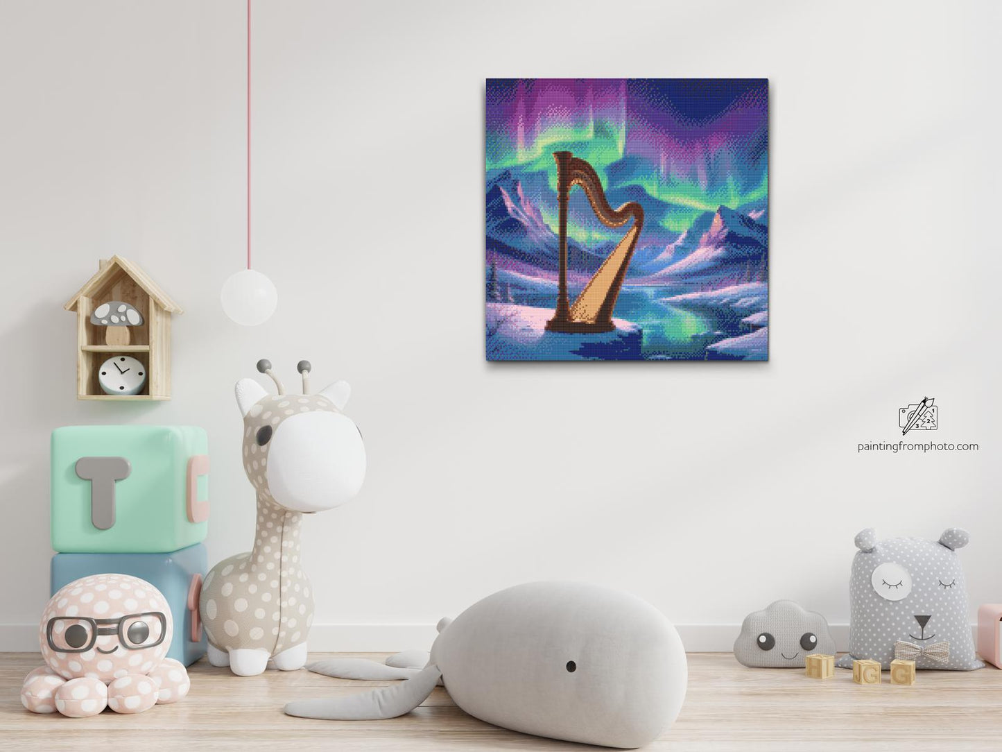 Diamond Paint - Harpe og nordlys