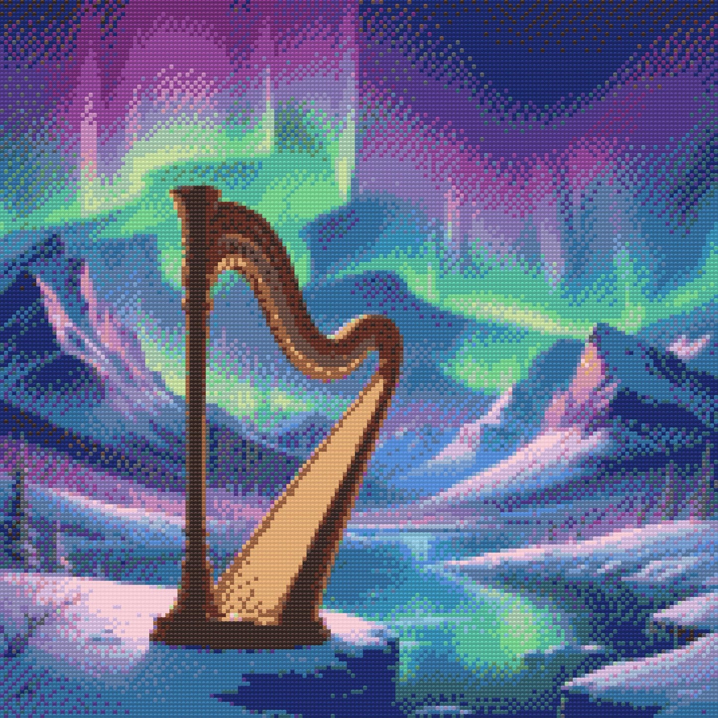 Diamond Paint - Harpe og nordlys
