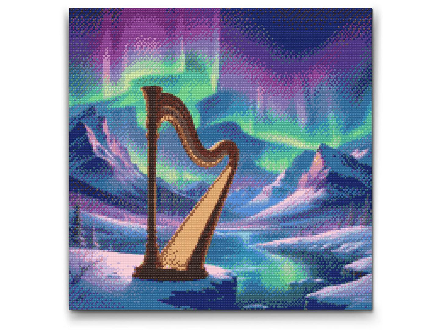 Diamond Paint - Harpe og nordlys