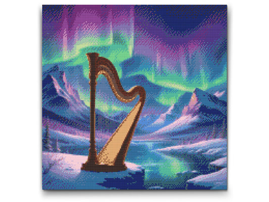 Diamond Paint - Harpe og nordlys
