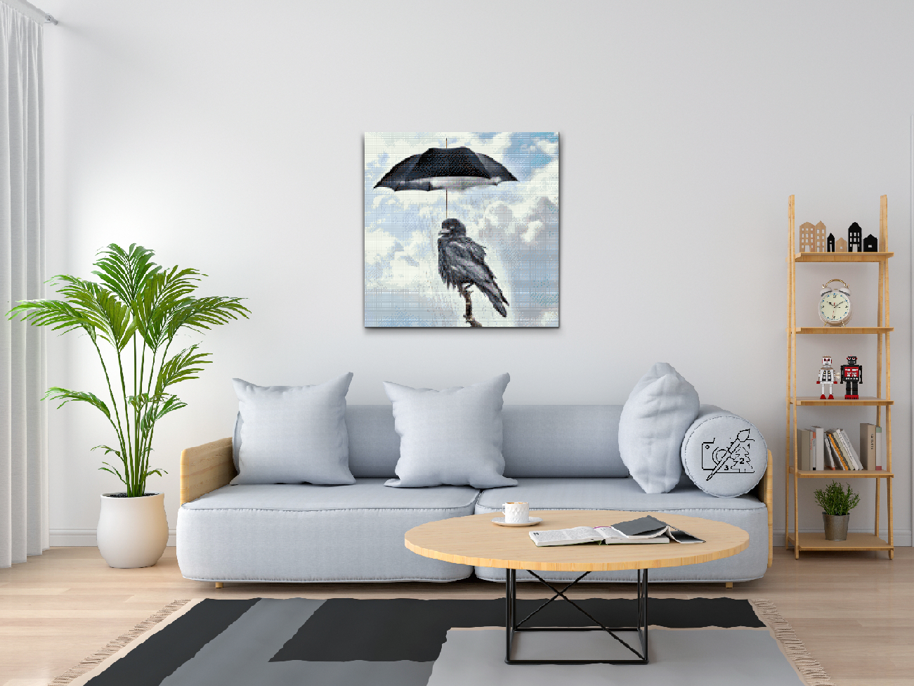 Diamond Paint - Ravn under en paraply