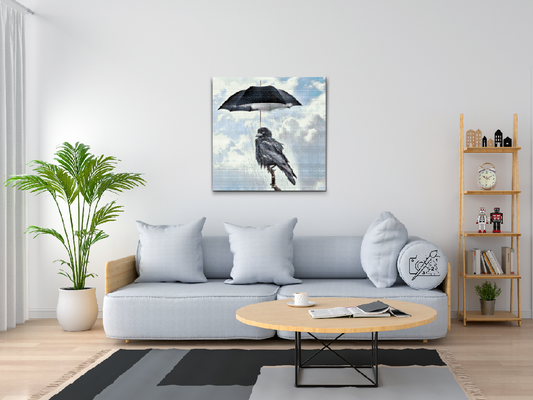 Diamond Paint - Ravn under en paraply