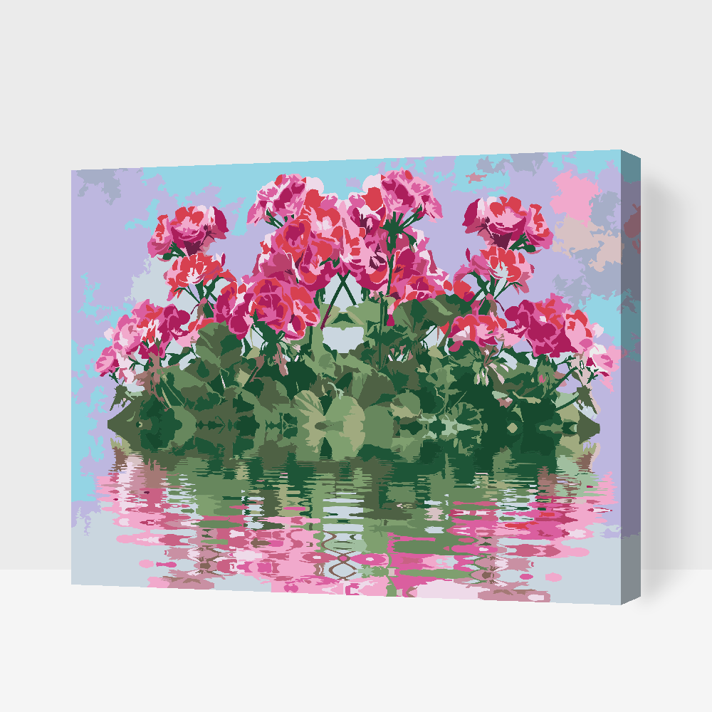 Paint by number - Pelargonier på vandet