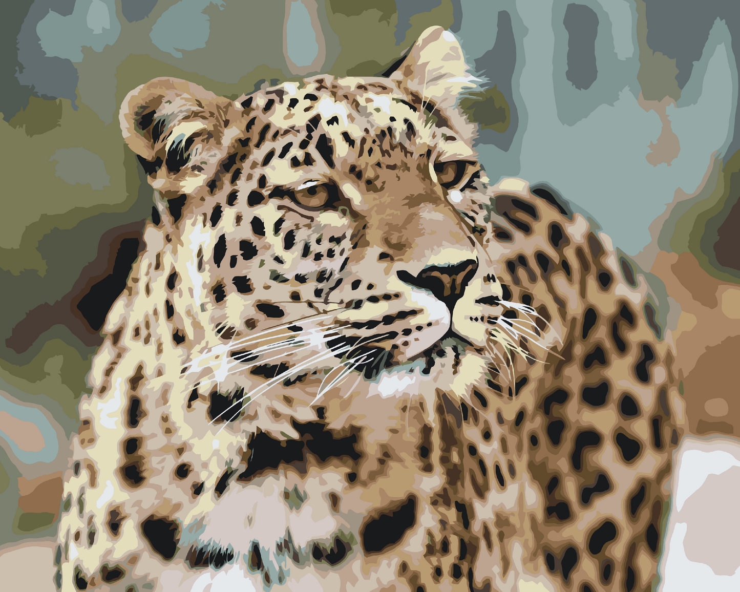 Paint by number - Leopard i naturen