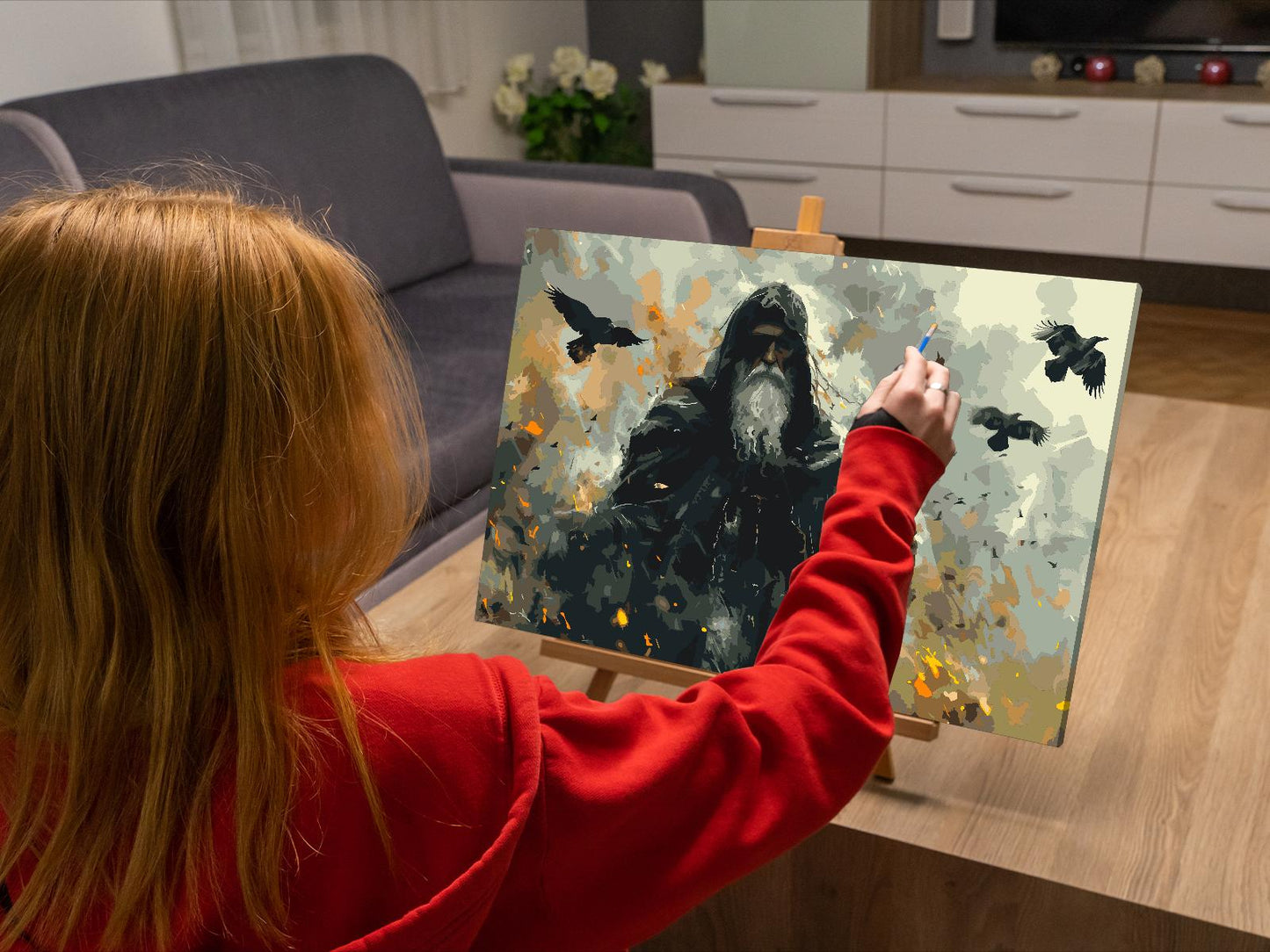 Paint by number - Odin – Gud for død, krig og magi