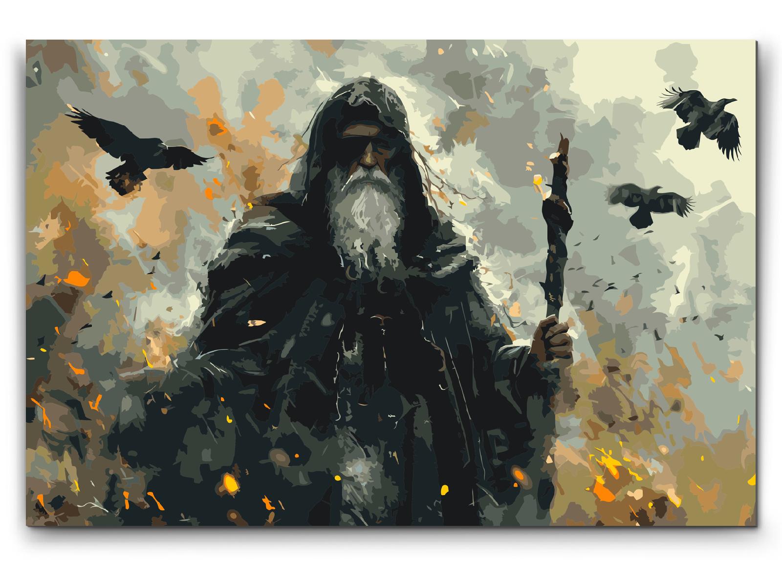 Paint by number - Odin – Gud for død, krig og magi