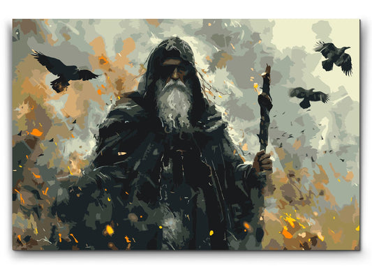 Paint by number - Odin – Gud for død, krig og magi