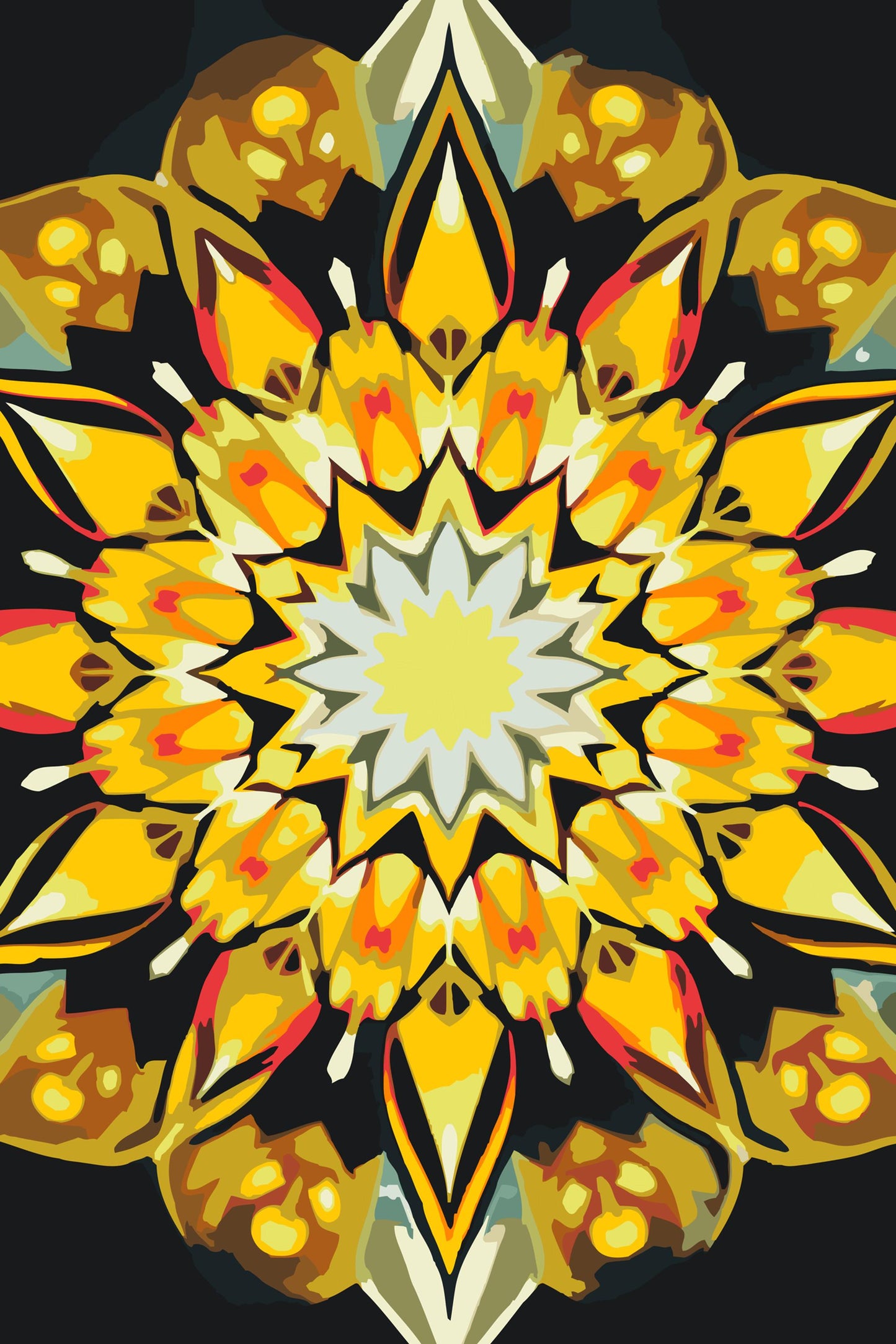 Paint by number - Mandala i solfarver