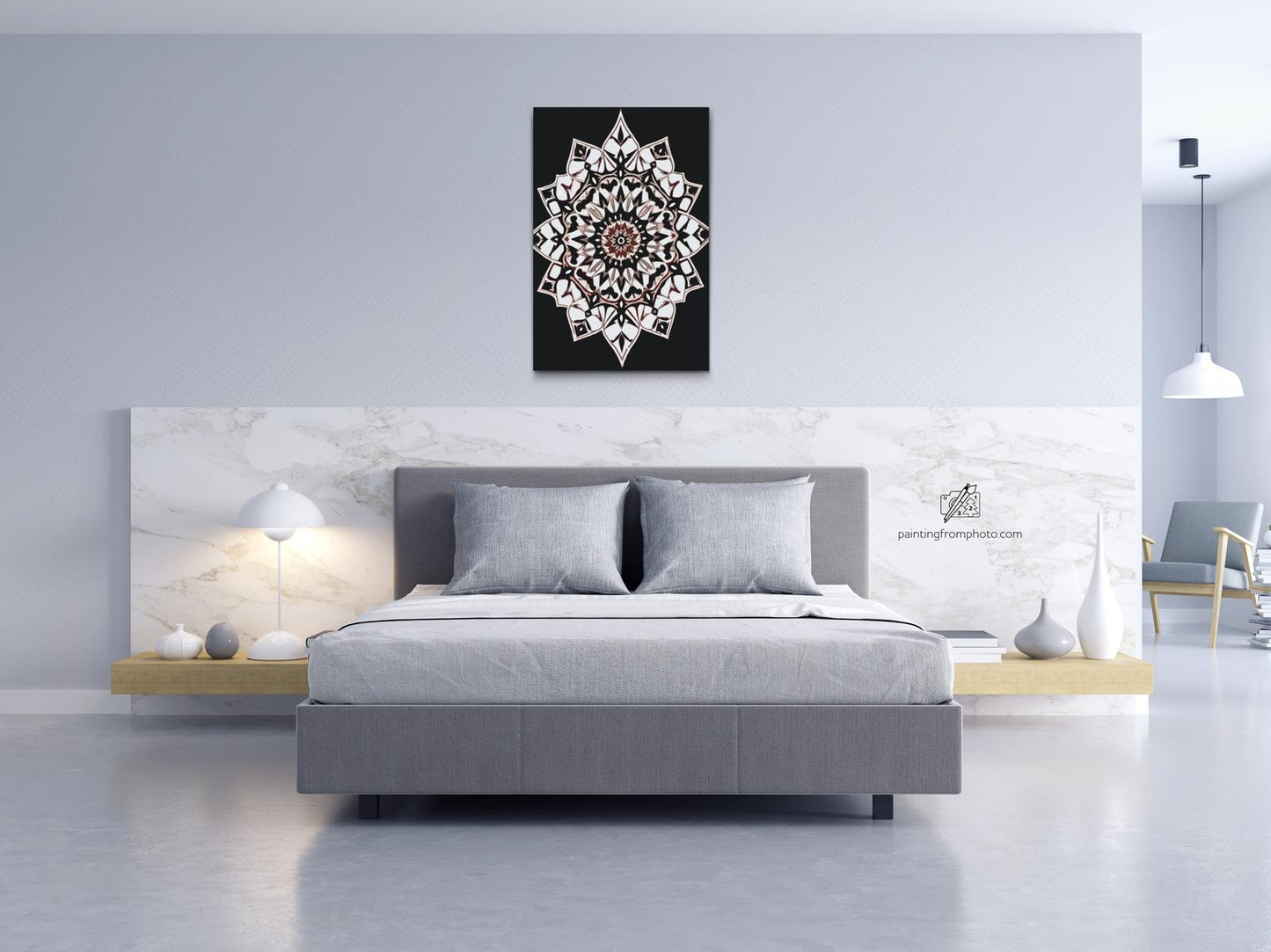 Paint by number - Skygge-Mandala