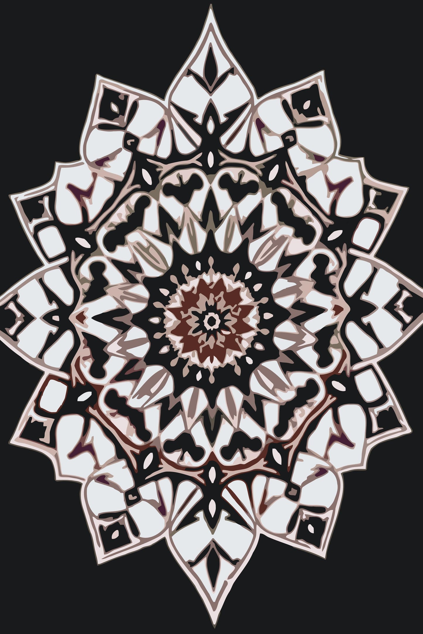 Paint by number - Skygge-Mandala