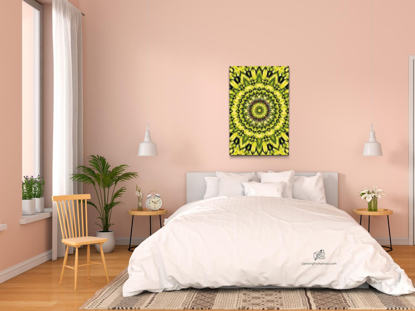 Diamond Paint - Gul-sort Mandala
