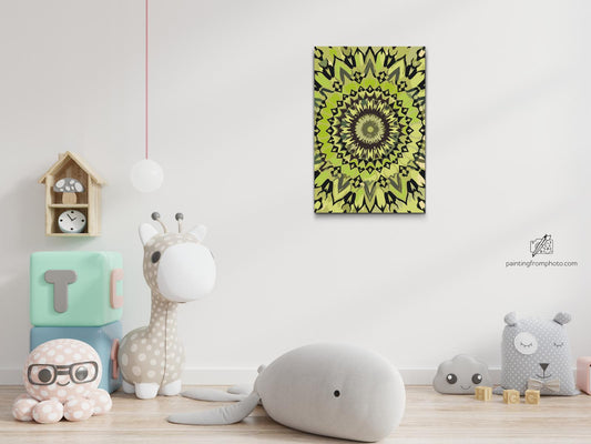 Paint by number - Gul-sort Mandala