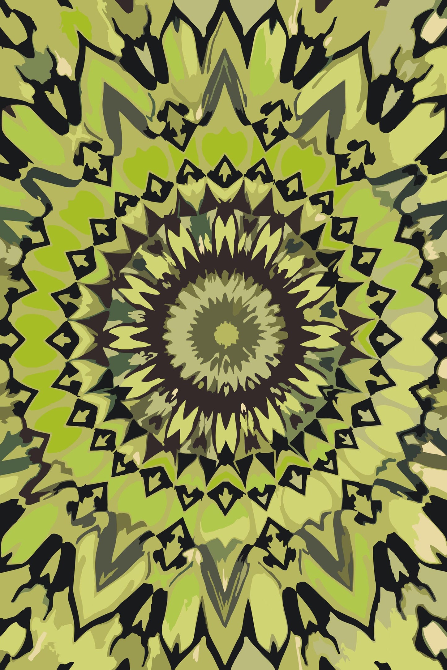 Paint by number - Gul-sort Mandala