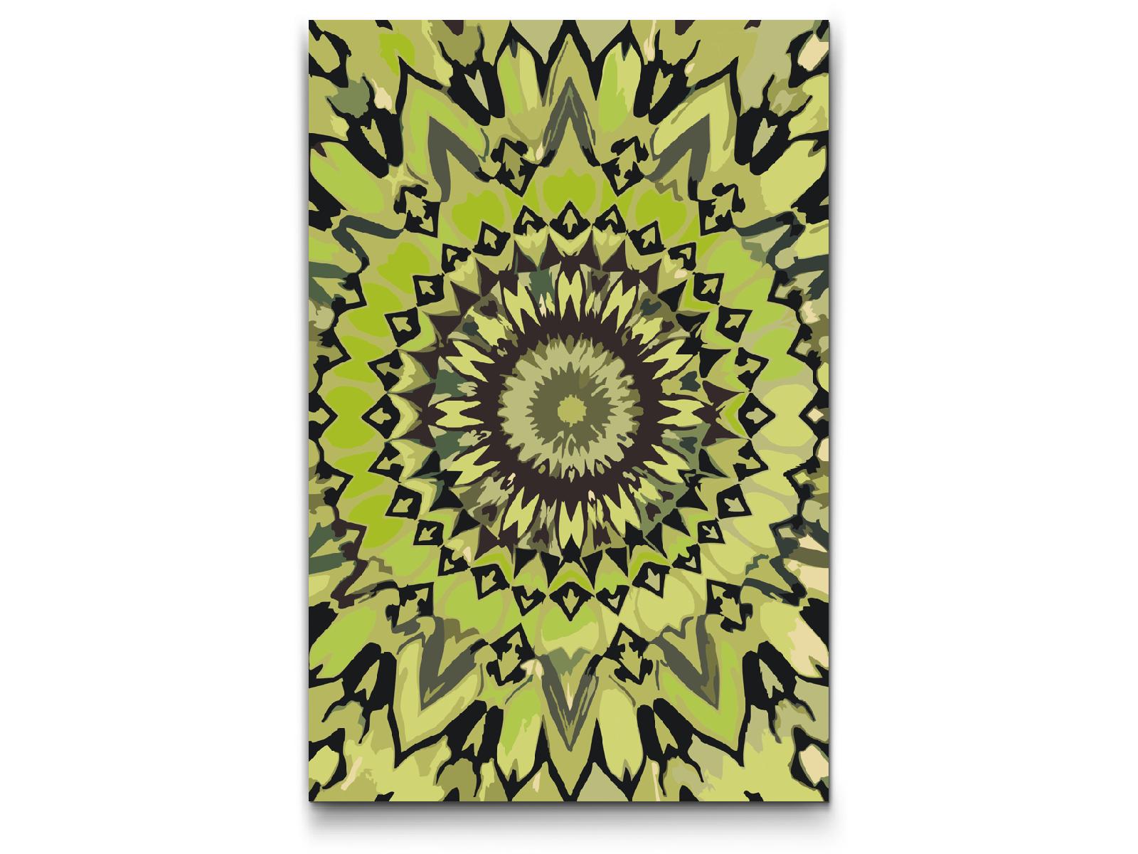Paint by number - Gul-sort Mandala
